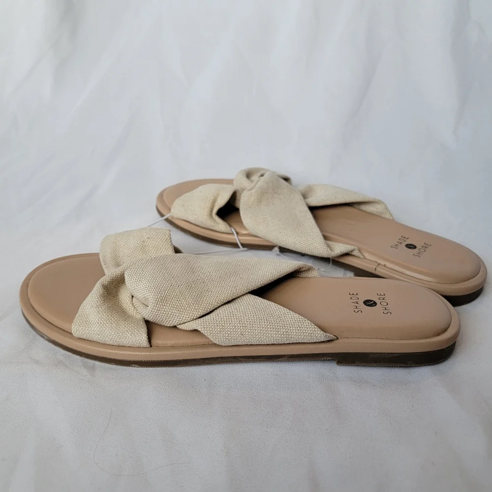 Shade & Shore Lucia Off White Slide Sandals - Picture 2 of 7